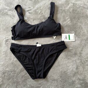 Becca by Rebecca Virtue Black Two Piece Swimsuit Bikini Women's LARGE